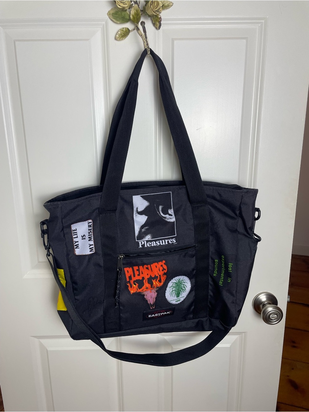 Eastpak Black Graphic Patch Tote Bag
